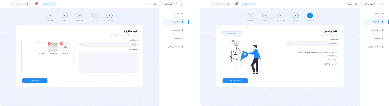 طراحی وب اپلیکشن و پلتفرم اتوماسیون خدمات فناوری ایرانیان