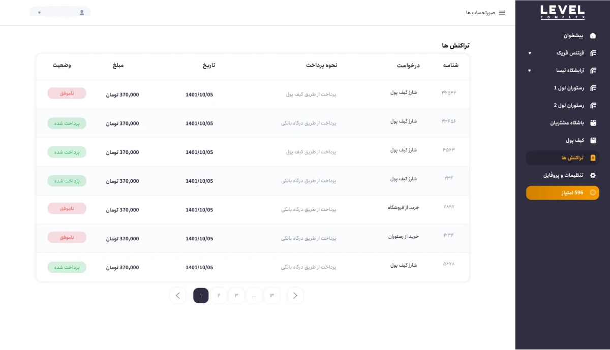 طراحی رابط کاربری پلتفرم یکپارچه لول کامپلکس