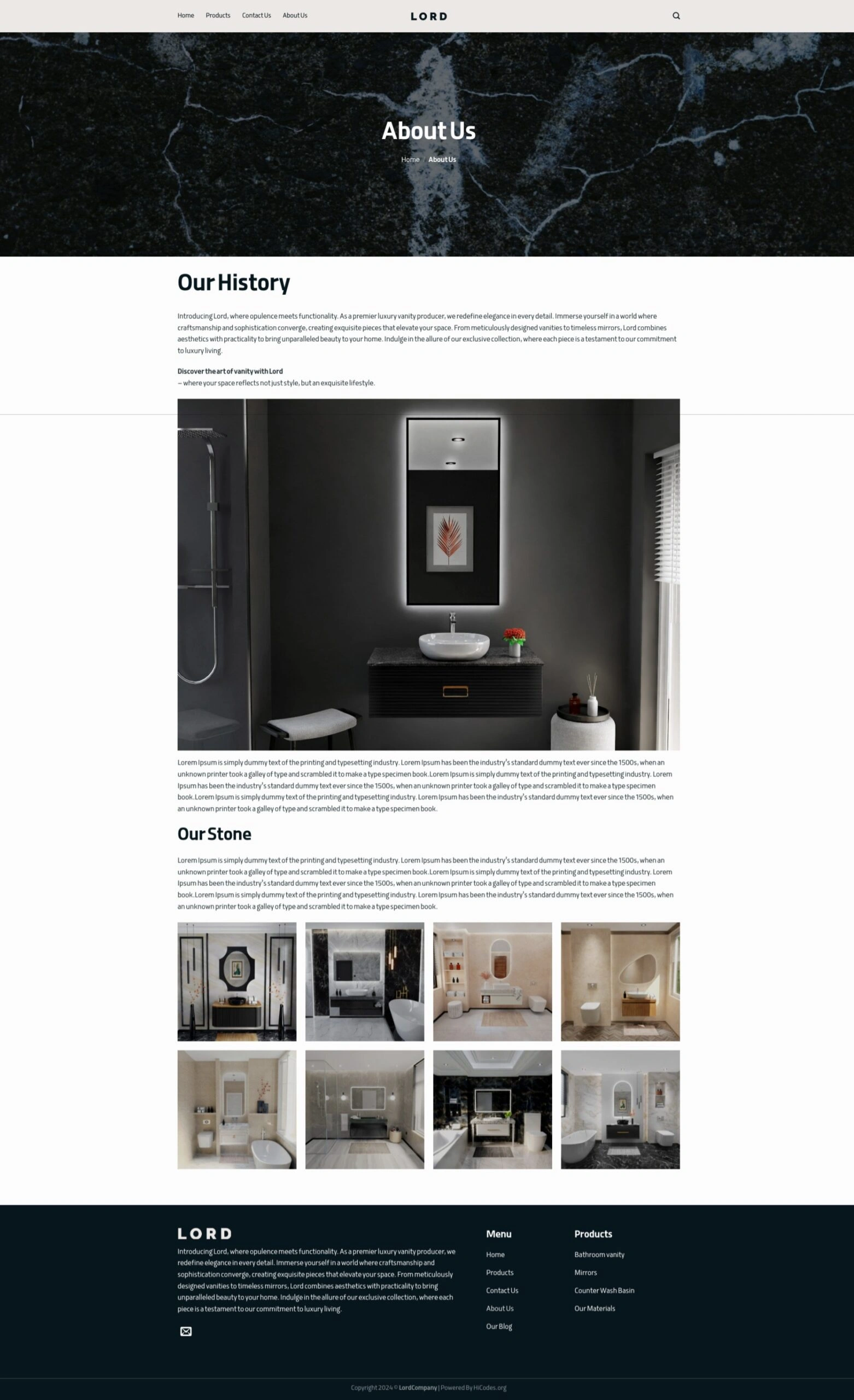 نمونه کار طراحی سایت کاتالوگ محصول لردکمپانی