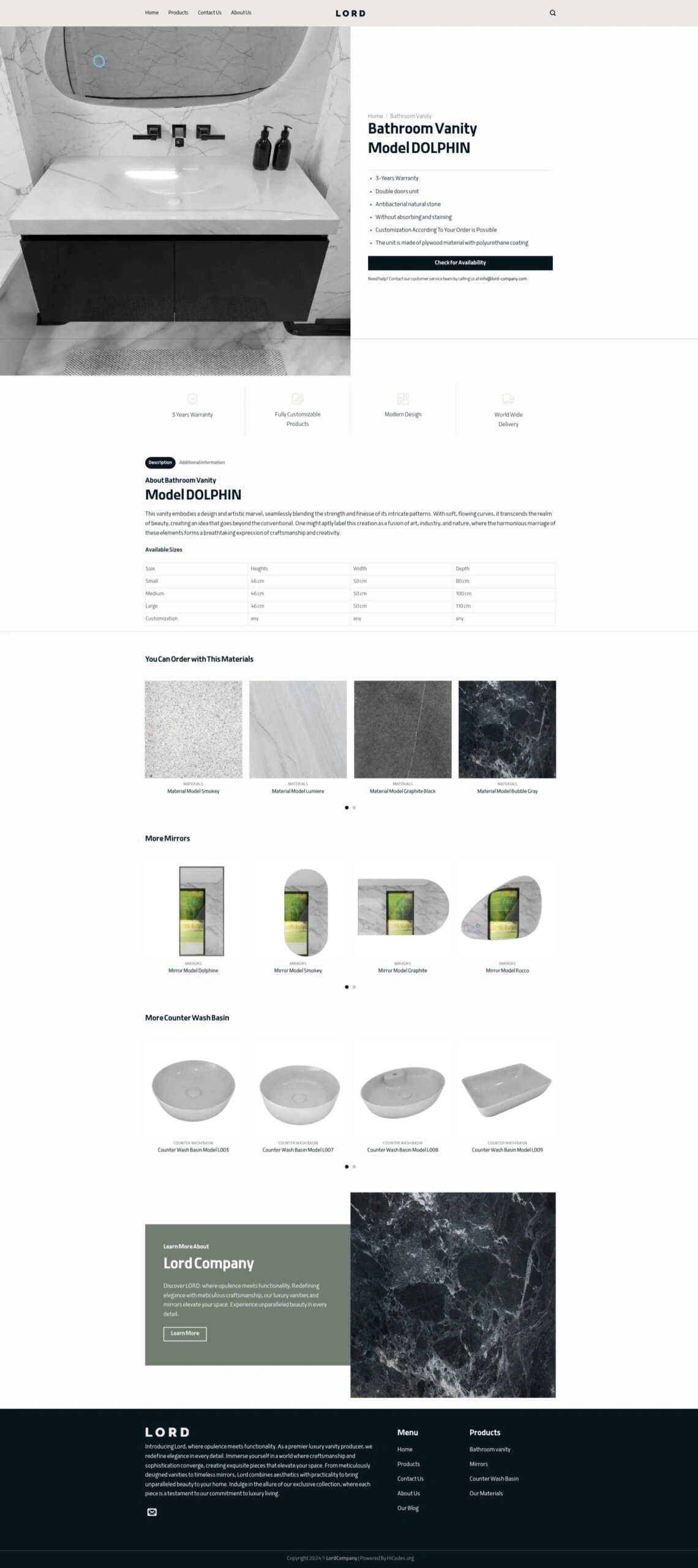 نمونه کار طراحی سایت کاتالوگ محصول لردکمپانی